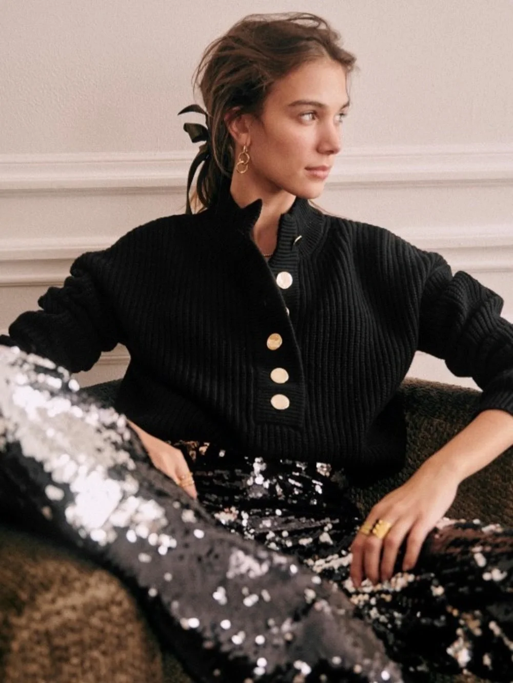 Sezane Lucas Jumper Black XS - Picture 4 of 11